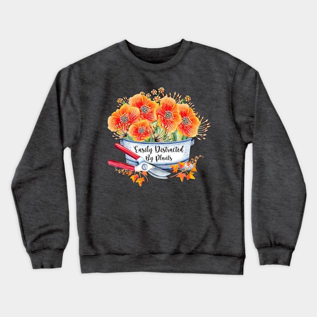 Easily Distracted By Plants Crewneck Sweatshirt by Athikan